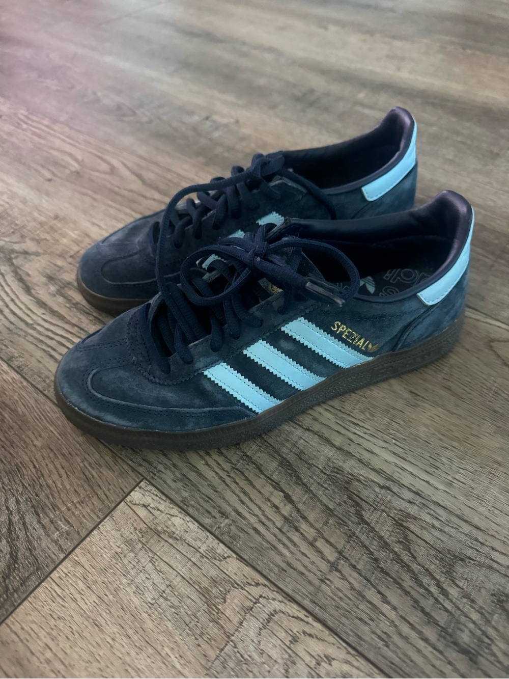 adidas Spezial Suede Sneakers in Navy with Light Blue Stripes